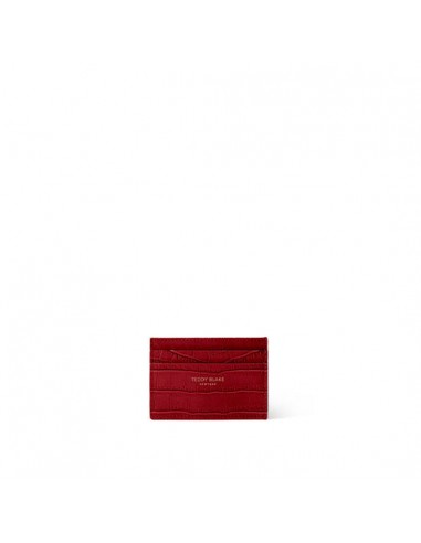 TB Cardholder Croco - Dark Red le des métaux précieux