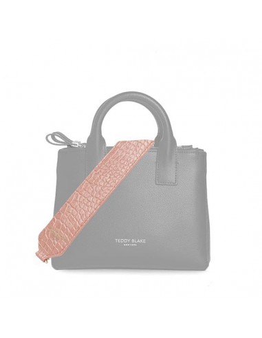 Croco Leather Wide Strap - Nude Pink soldes