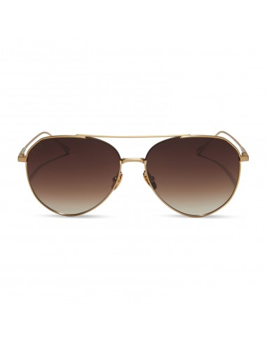 DASH - BRUSHED GOLD + COFFEE GRADIENT SUNGLASSES en linge