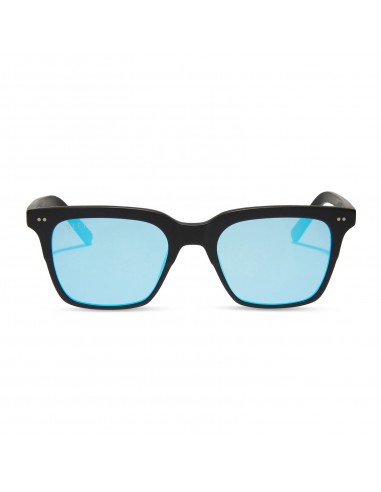 BILLIE - MATTE BLACK + BLUE MIRROR SUNGLASSES pas cher 