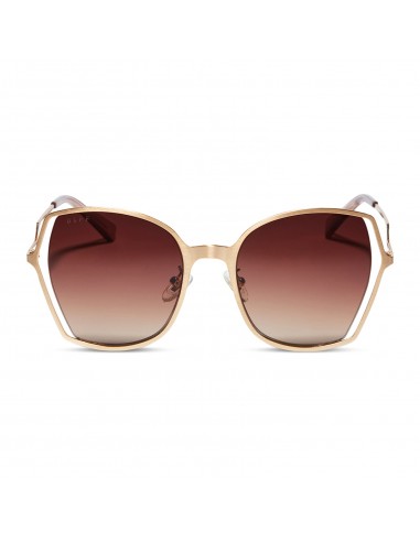 DONNA III - BRUSHED GOLD + TAUPE ROSE GRADIENT SUNGLASSES en linge