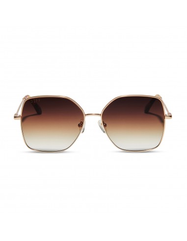 IRIS - MATTE GOLD + SHARP BROWN GRADIENT SUNGLASSES brillant des détails fins